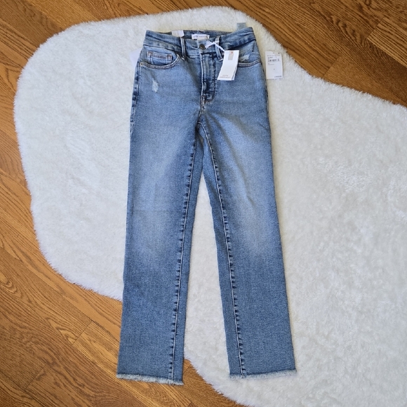 Good American Denim - Good American Mid-Rise Straight Fit Jean, Womens Size 0/25, NWT